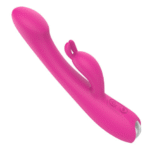 Strong earthquake rabbit vibrator double-layer silicone double stimulation female masturbator - Rose red