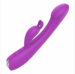 Strong earthquake rabbit vibrator double-layer silicone double stimulation female masturbator - purple